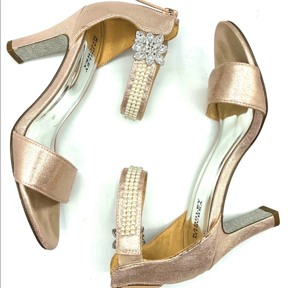 Badgley Mischka | Pink Champagne Pearl Rhinestone Heel